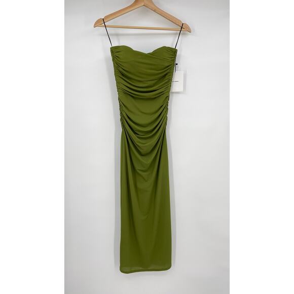 Alex Perry | Strapless Sweetheart Ruched Dress in Fern US 0 w/ Tags - Picture 6 of 16
